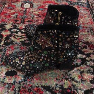 🔴 FREE PEOPLE SEQUIN ANKLE BOOTS SZ 9
